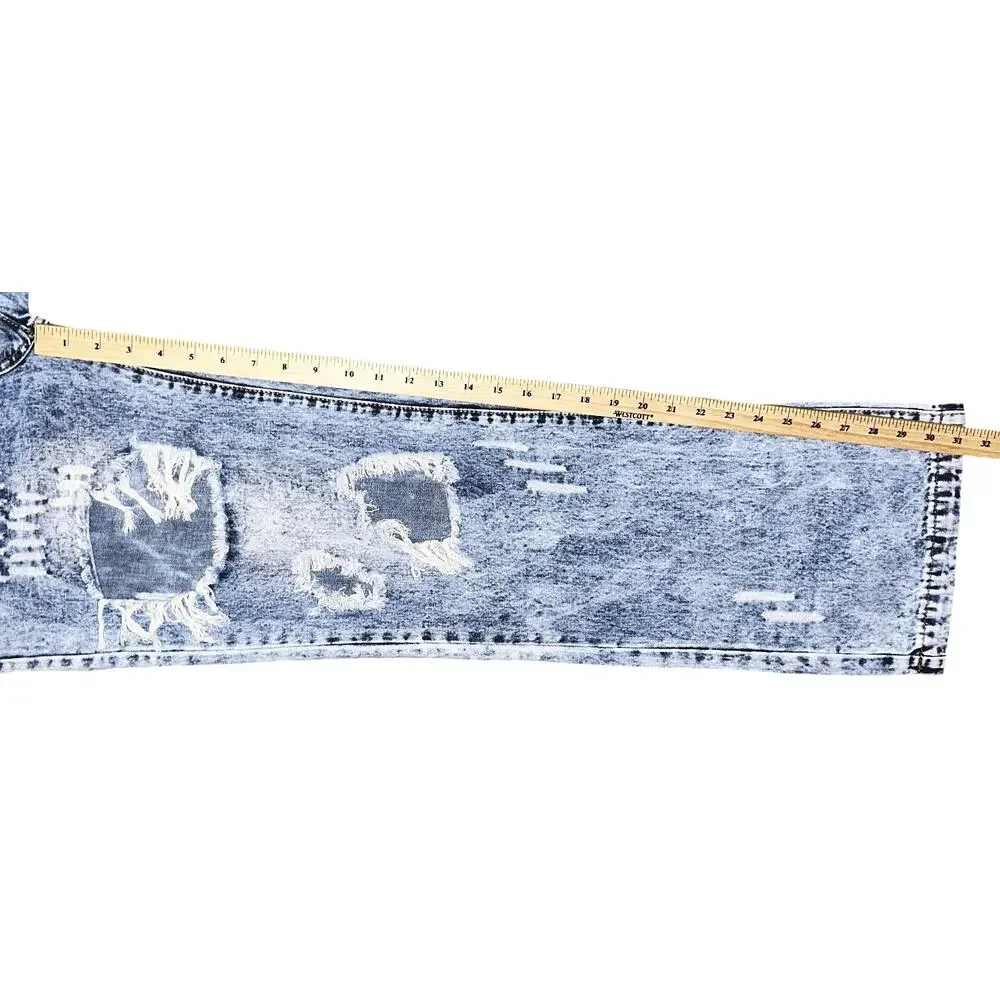Flamingo Ripped High-Rise Straight Leg Light Wash Jeans Women's Large